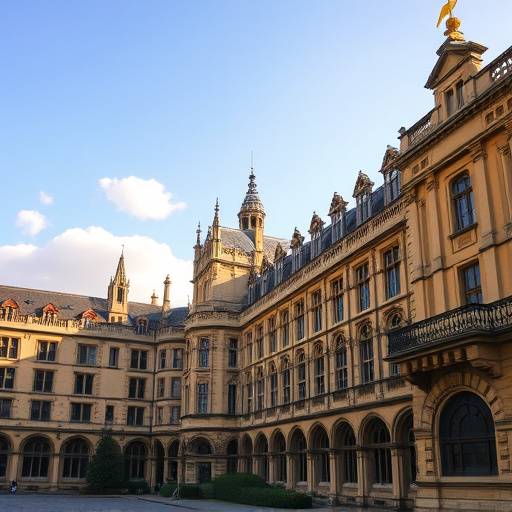 A picturesque view of Oxford University's historic architecture.