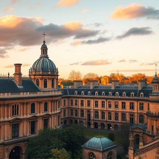 Picturesque view of Oxford University's historic colleges and stunning architecture.